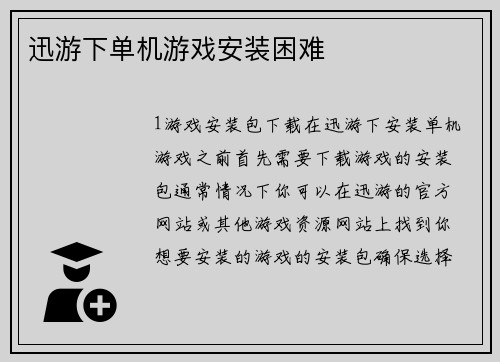 迅游下单机游戏安装困难